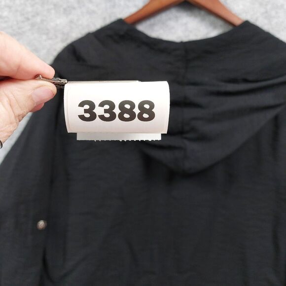 Jane & John Pullover Womens Sz L Black Hooded Graphic Drawstring Casual Baggy - Picture 10 of 10